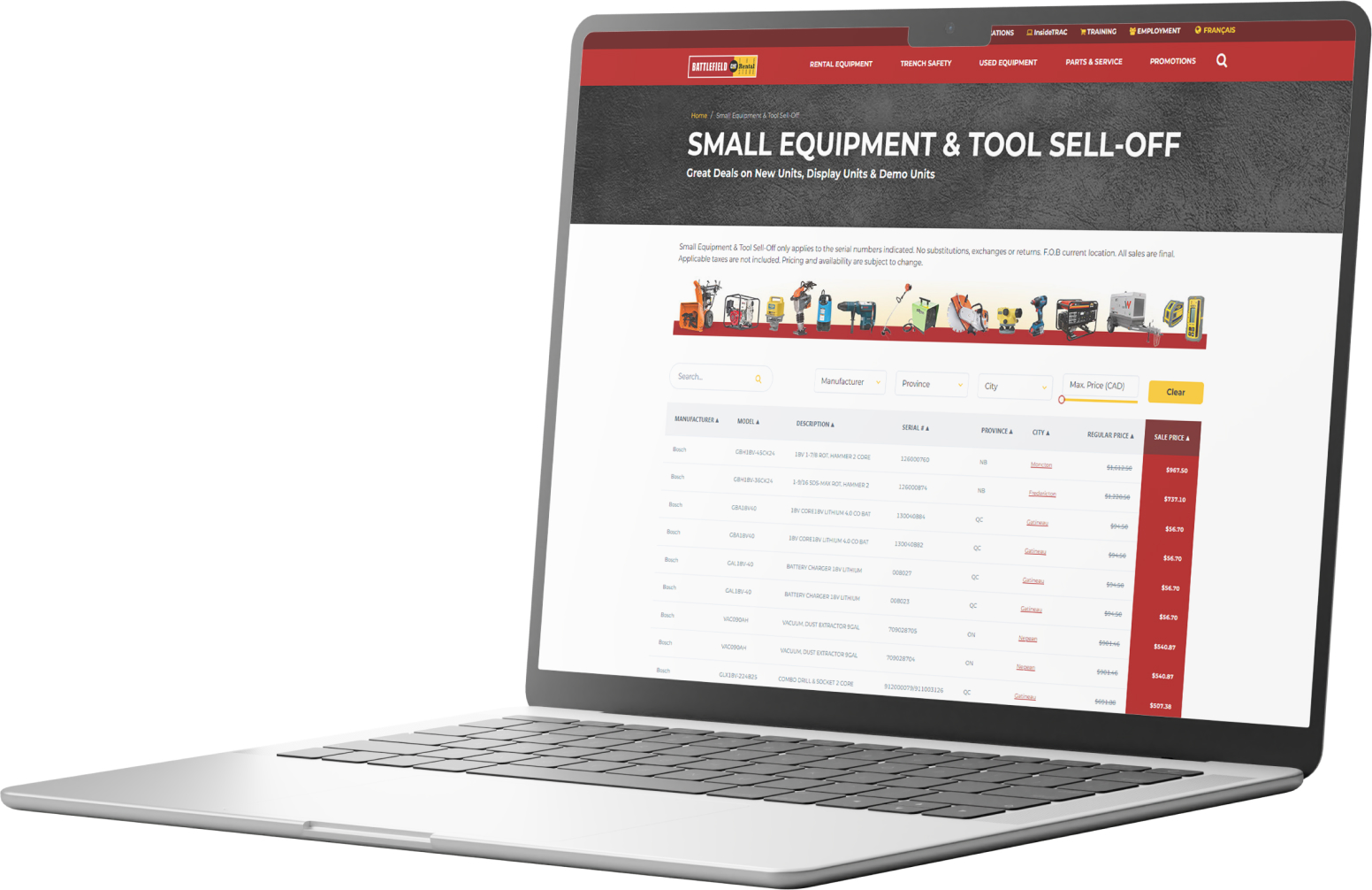 Small Equipment & Tool Sell-Off