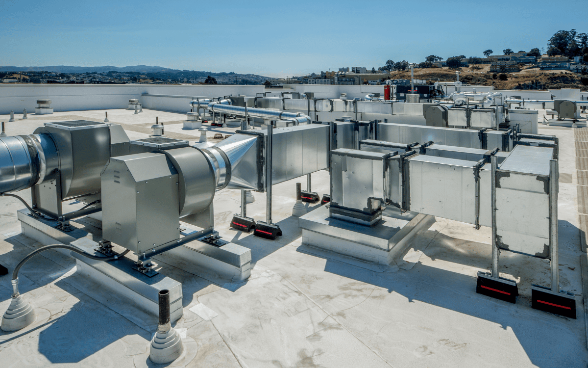 Ventilation equipment installed across a facility