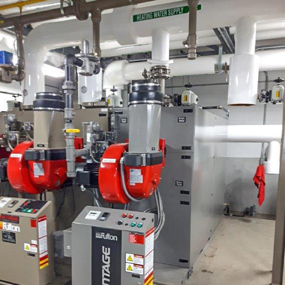 Heating systems equipment on a roof